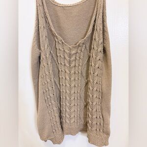 Cable Knit Tan Sweater